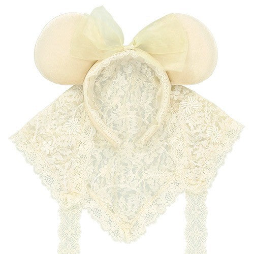 Japan Tokyo Disney Resort Minnie Headband Scarf-style Lace White Halloween 2026