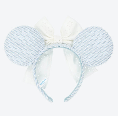 Japan Tokyo Disney Resort Ears HeadBand Hat Blue  Minnie Mouse lace