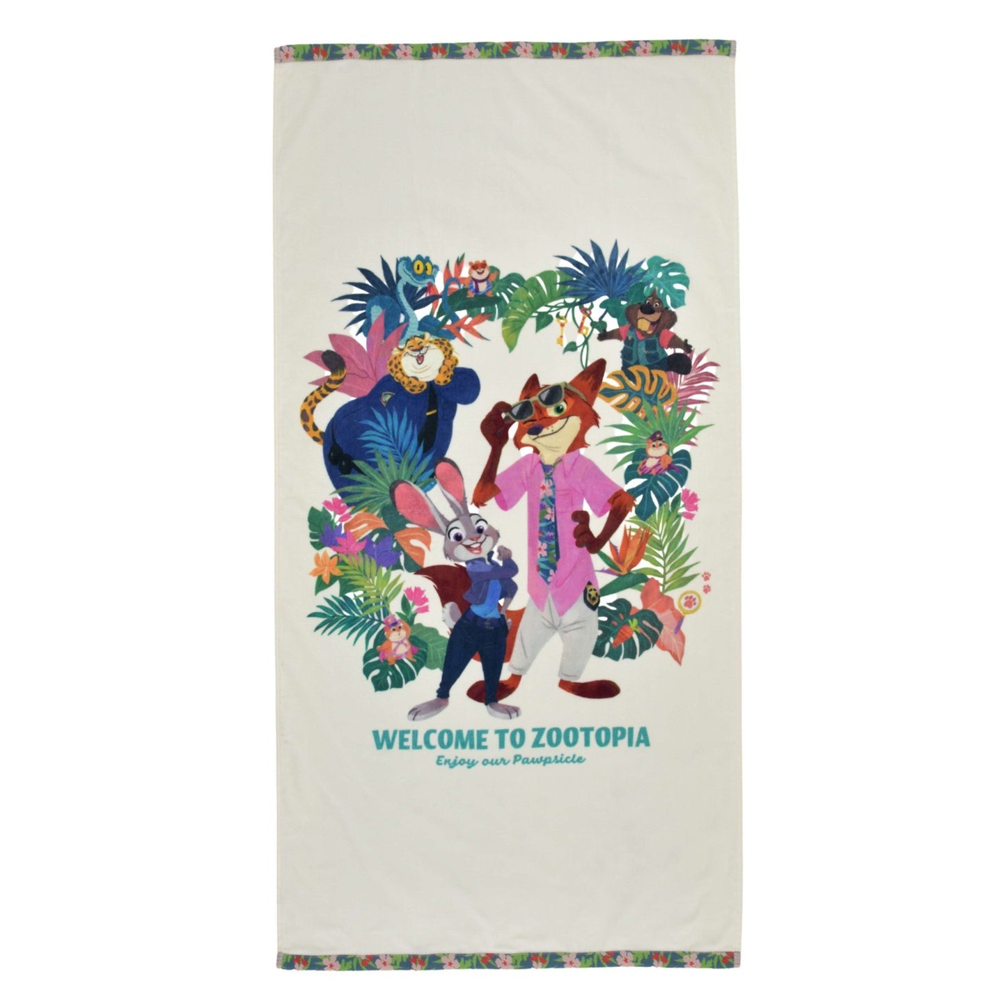 Japan Tokyo Disney Store Zootopia 2 Bath Towel TROPICAL ZOOTOPIA