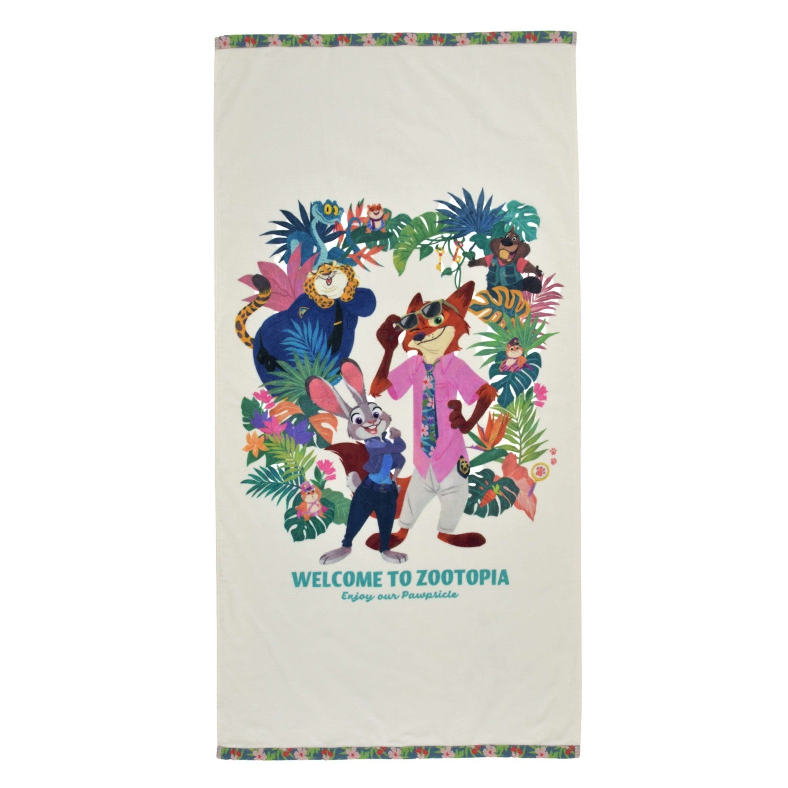 Japan Tokyo Disney Store Zootopia 2 Bath Towel TROPICAL ZOOTOPIA