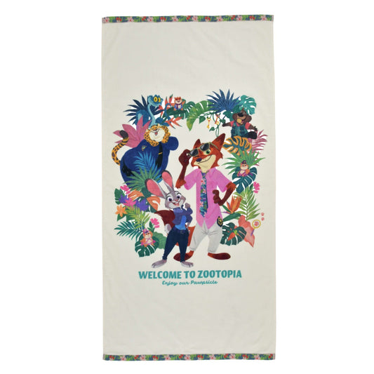 Japan Tokyo Disney Store Zootopia 2 Bath Towel TROPICAL ZOOTOPIA