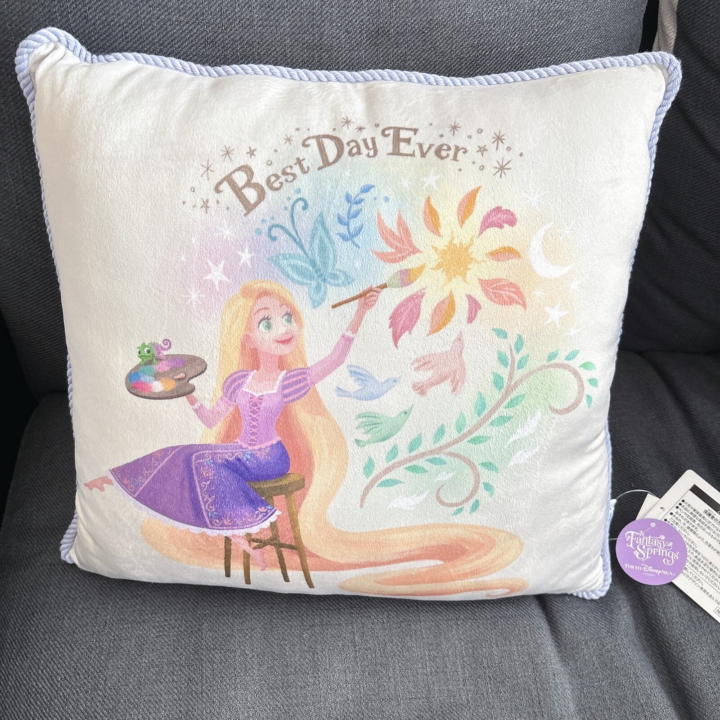 Japan Tokyo Disney Resort Cushion Best Day Ever Rapunzel Fantasy Springs