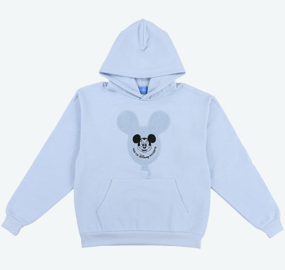 Japan Tokyo Disney Resort Mickey balloon Hoodie Long Sleeve Lined Blue L size