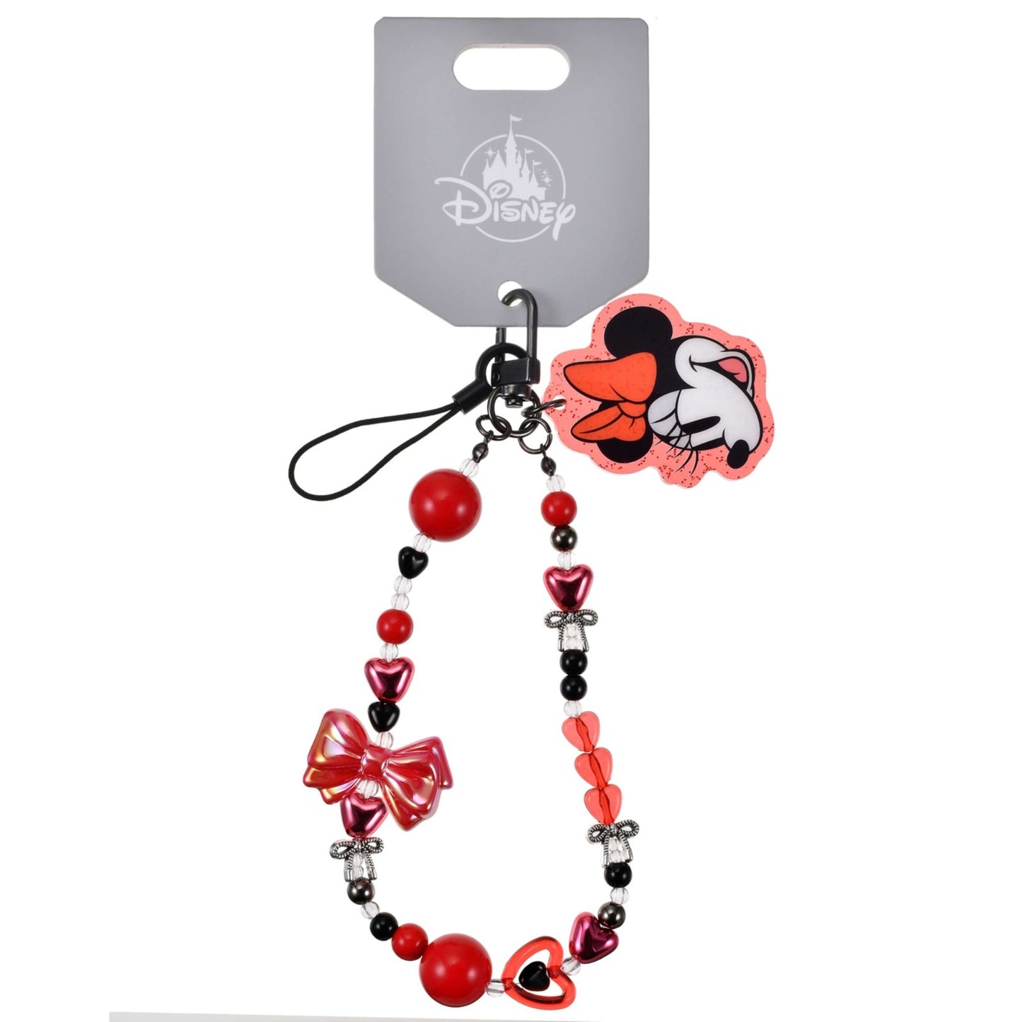 Japan Tokyo Disney Store Minnie Mouse Strap Bead Die-Cut Charm Hands-Free Goods