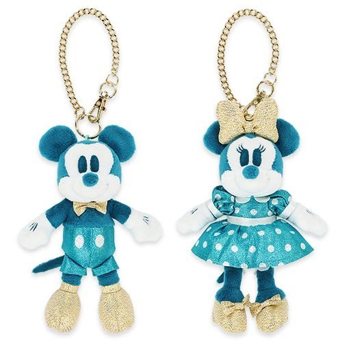 Japan Tokyo Disney Resort Sparkling Jubilee Mickey Minnie Plush Keychain 25th