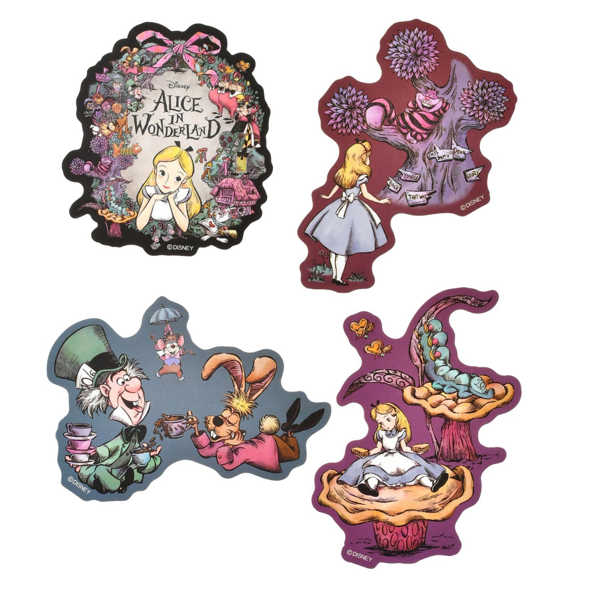 Japan Tokyo Disney Store Alice Stickers & Decals Die-cut Sticker Collection 75TH