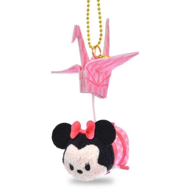 Japan Tokyo Disney Store Minnie Mouse Plush Toy Keychain Origami Crane TSUM TSUM