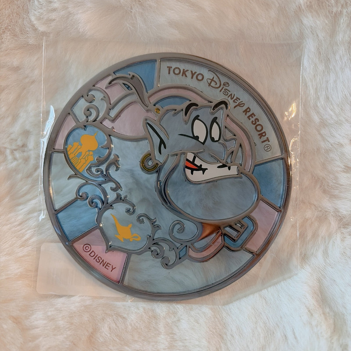 Japan Tokyo Disney Resort Stained Glass Coaster Glass Aladdin Genie
