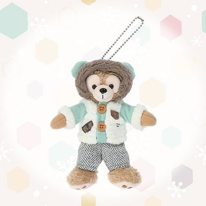 Japan Tokyo Disney Resort Duffy Plush Toy Badge Keychain Snowy Day Christmas