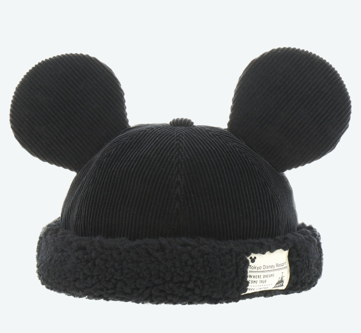 Japan Tokyo Disney Resort Ears Mickey limited Fluffy Winter Cap Hat Black 2025