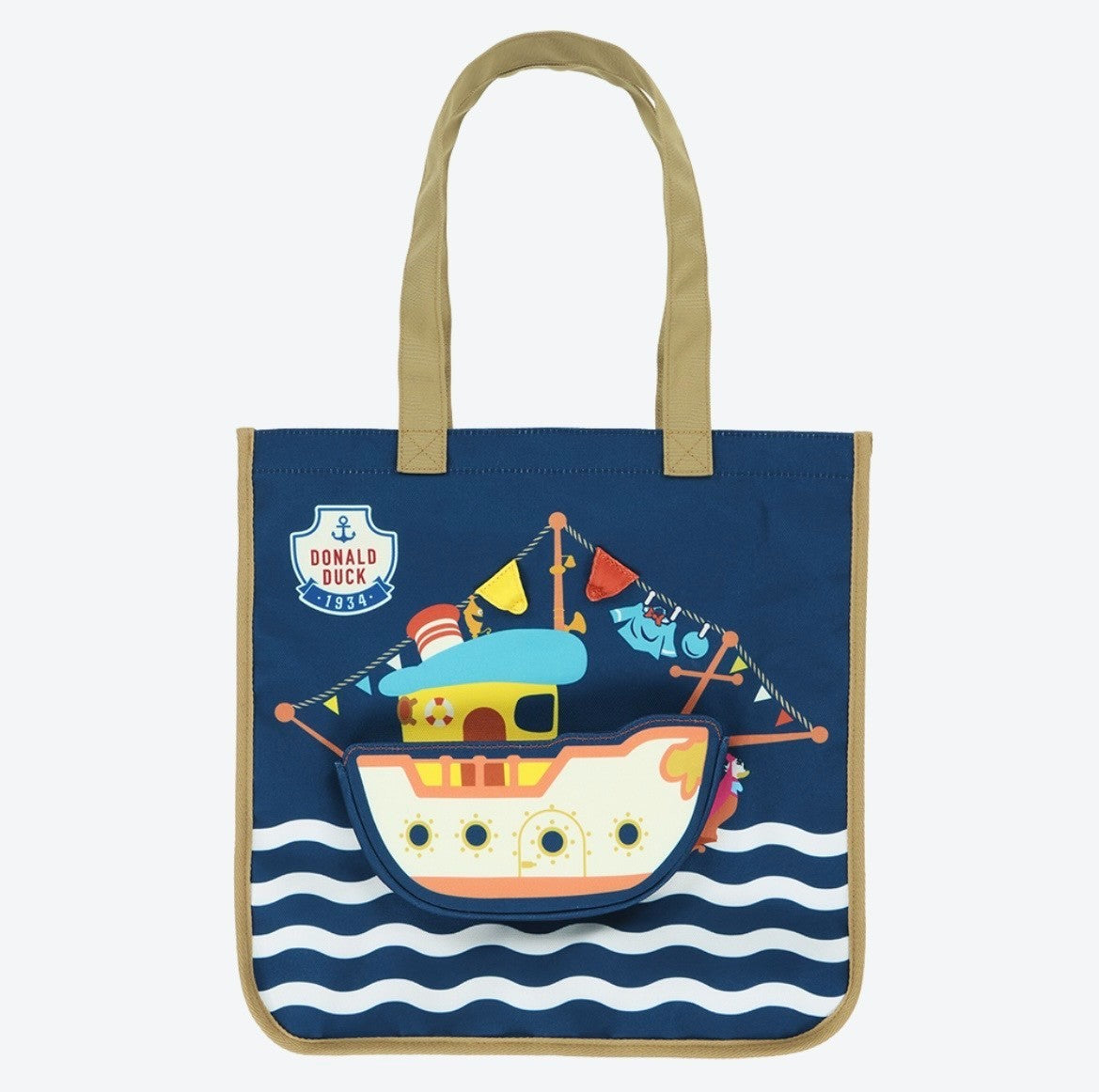 Japan Tokyo Disney Resort Donald birthday Boat Tote Bag with Pockets 2026