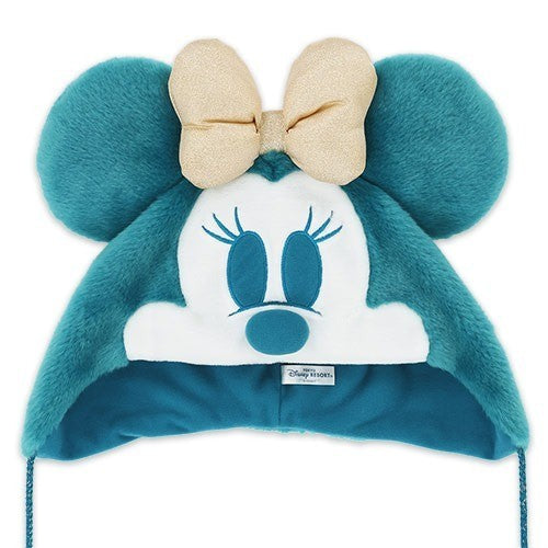 Japan Tokyo Disney Resort Minnie Fan Cap Hat Sea 25th Anniversary Fluffy Cozy
