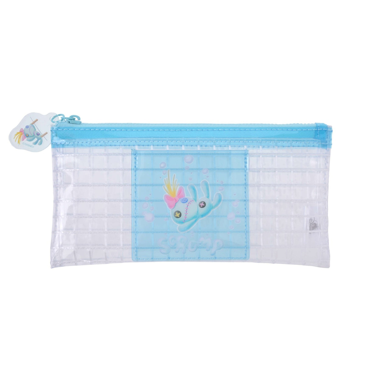 Japan Tokyo Disney Store Pencil Case Clear Grid Pattern Scrump Collection Stitch