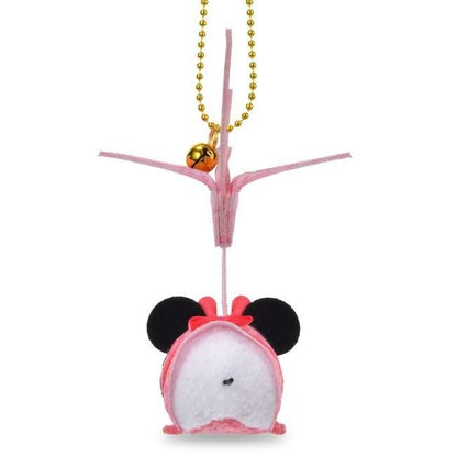 Japan Tokyo Disney Store Minnie Mouse Plush Toy Keychain Origami Crane TSUM TSUM