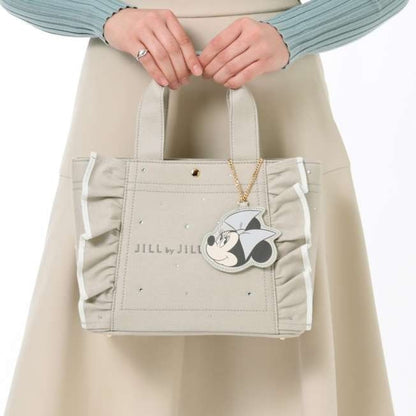 Japan Tokyo Disney Store Minnie JILL JILLSTUART Tote Bag Bag Charm Jeweled Frill