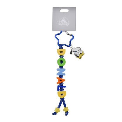 Japan Tokyo Disney Store Donald Duck Keychain with Name Beads Fes