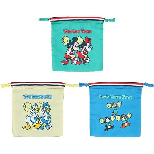 Japan Tokyo Disney Resort Drawstring Purse Set Cheer Together