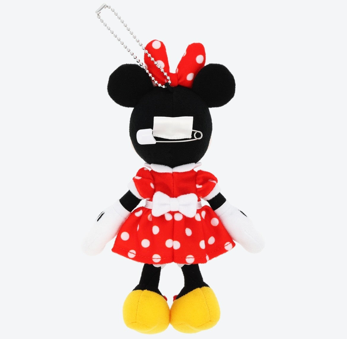 Japan Tokyo Disney Resort Minnie Mouse Plush Badge Keychain POZY PLUSHY Limited