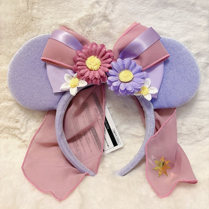 Japan Tokyo Disney Resort Headband Ears Flower Rapunzel Forest Fantasy Springs
