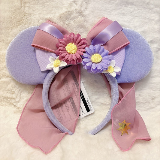 Japan Tokyo Disney Resort Headband Ears Flower Rapunzel Forest Fantasy Springs