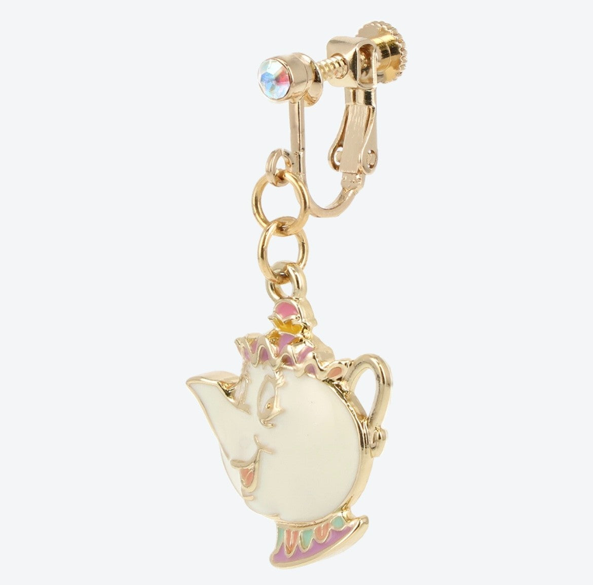 Japan Tokyo Disney Resort Beauty and the Beast Mrs. Potts Chip Earrings 2025