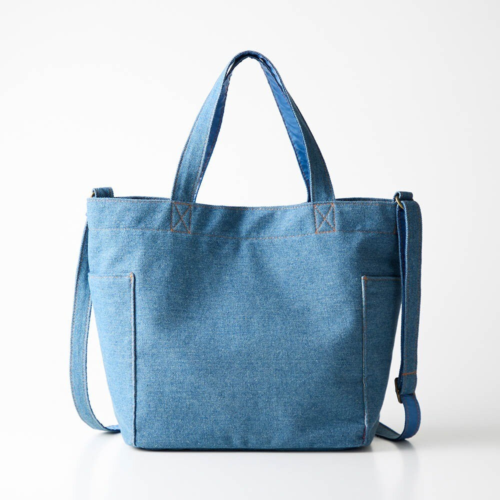 Japan Disney Fantasy Shop Bellemaison Stitch Denim Embroidery 2-way Bag