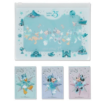 Japan Tokyo Disney Resort Sea 25th Sparkling Jubilee Memo & Slide Zip Case