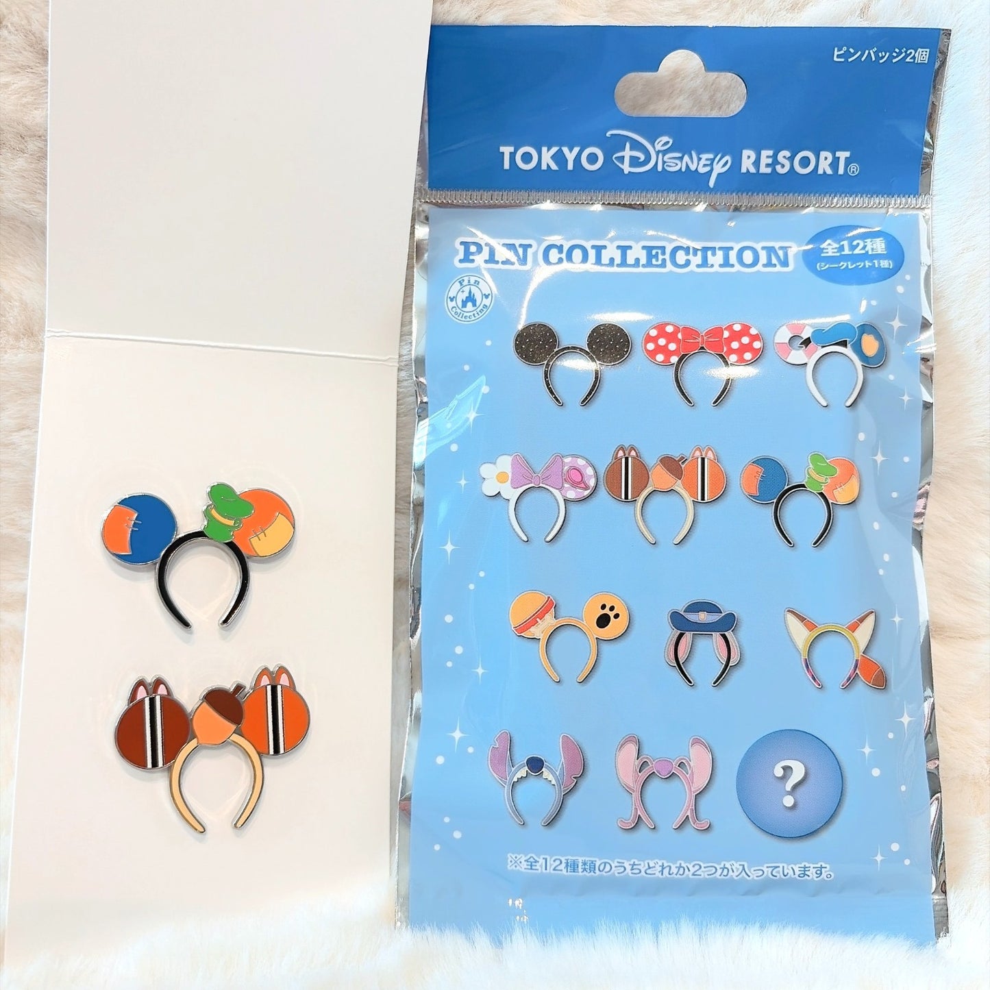 Japan Tokyo Disney Resort Ears Headband Pin badge Collection (2 pins)