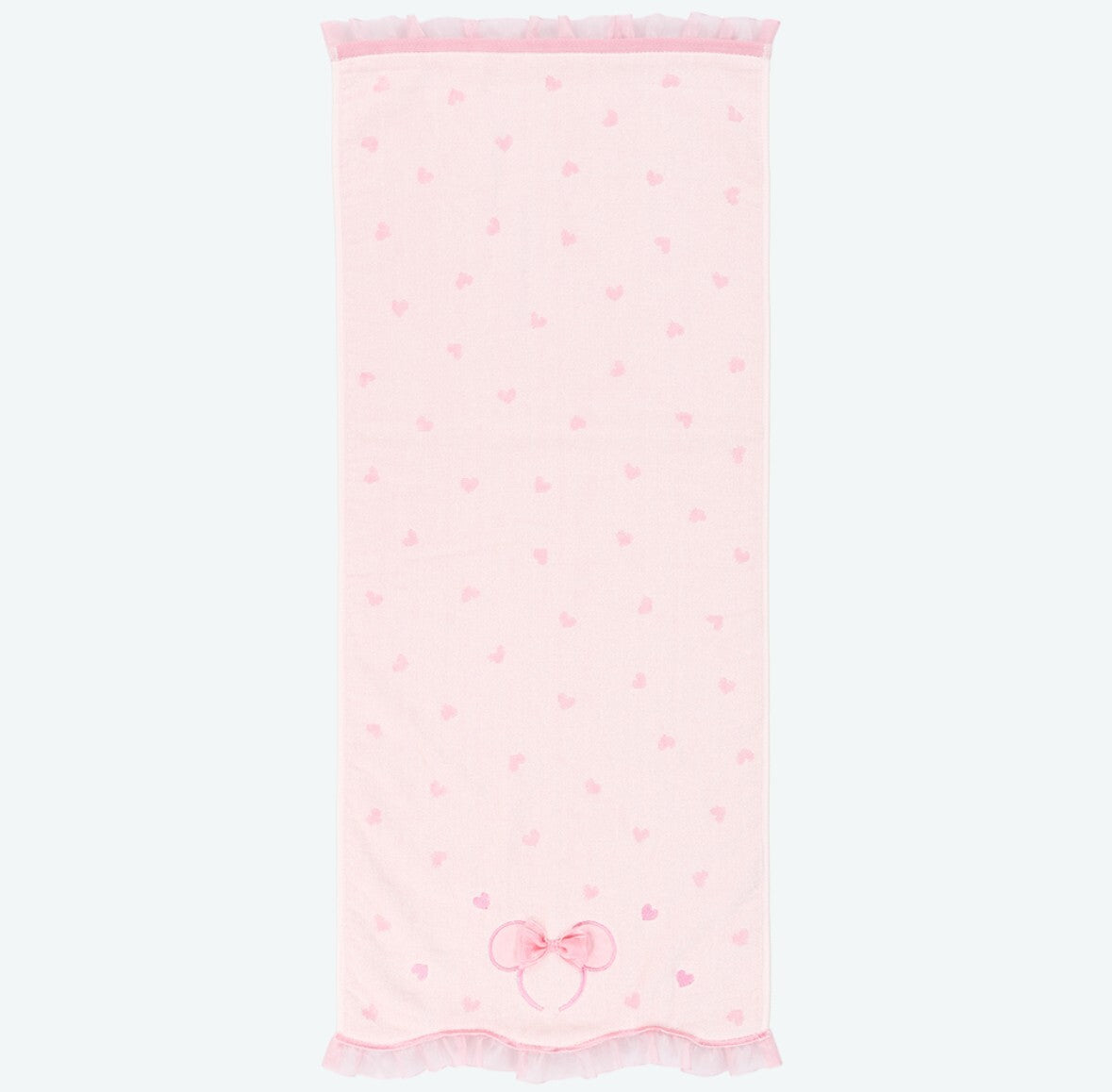 Japan Tokyo Disney Resort 2025 Minnie Ribbon Face towel Heart Ears Pink