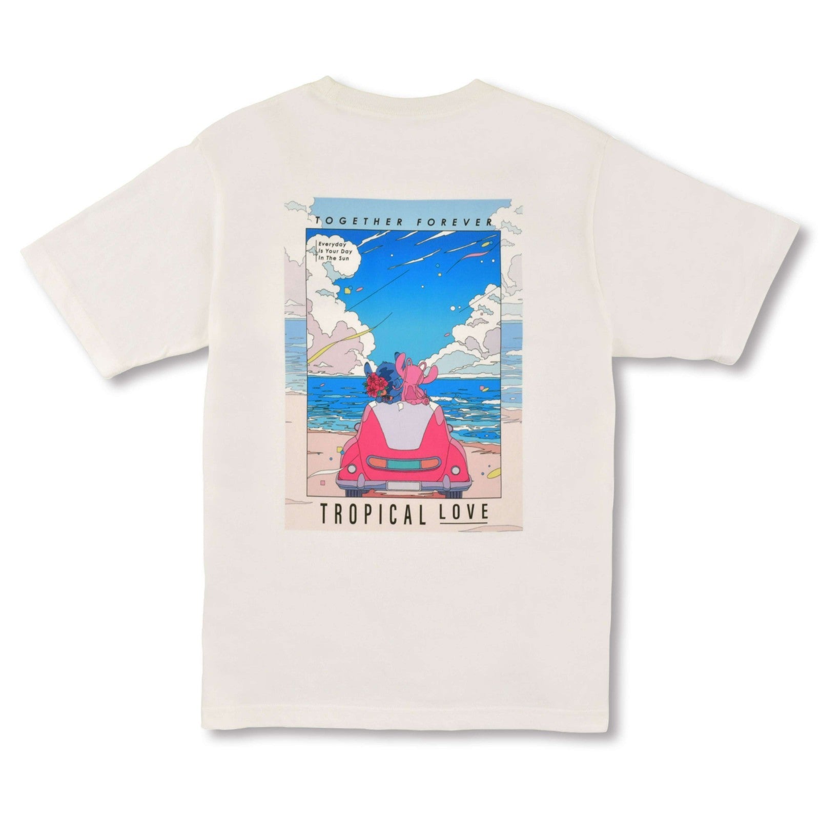 Japan Tokyo Disney Store Stitch & Angel Short-Sleeve T-Shirt White