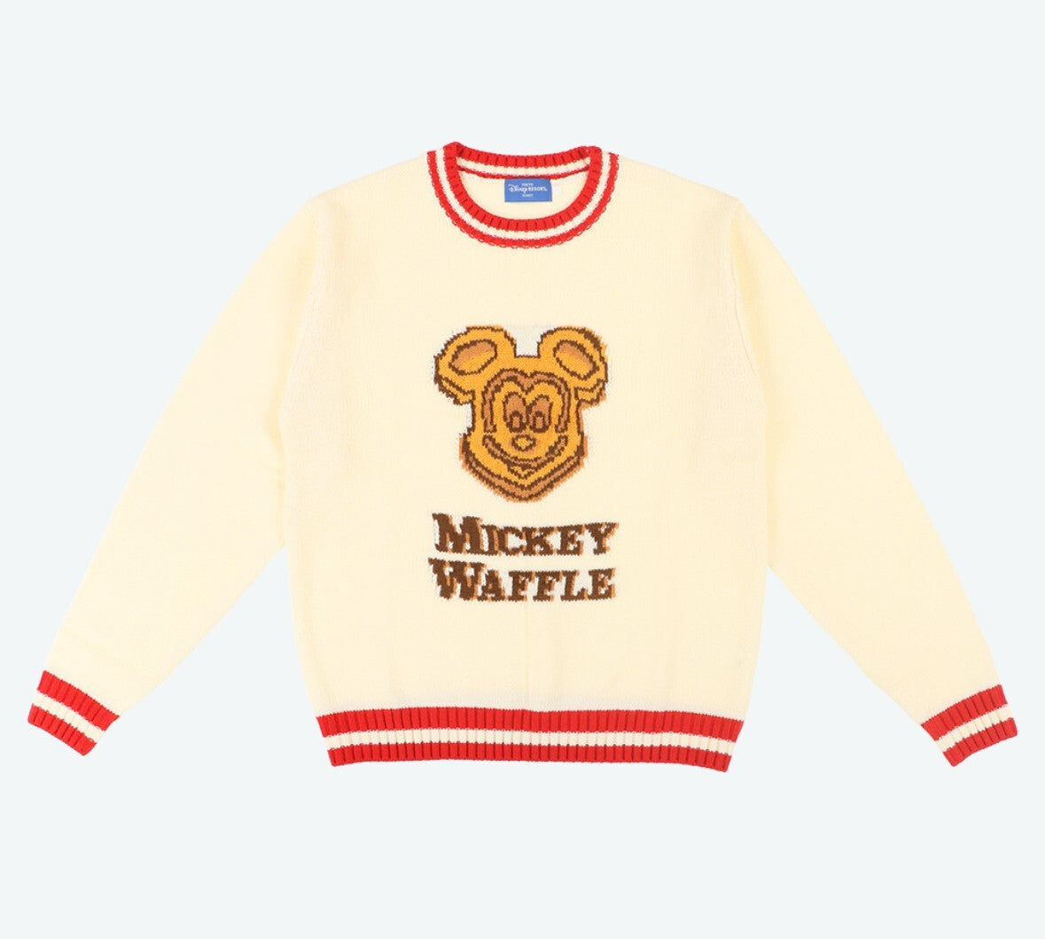 Japan Tokyo Disney Resort Mickey Waffle Sweater Long sleeve Sweets　L size