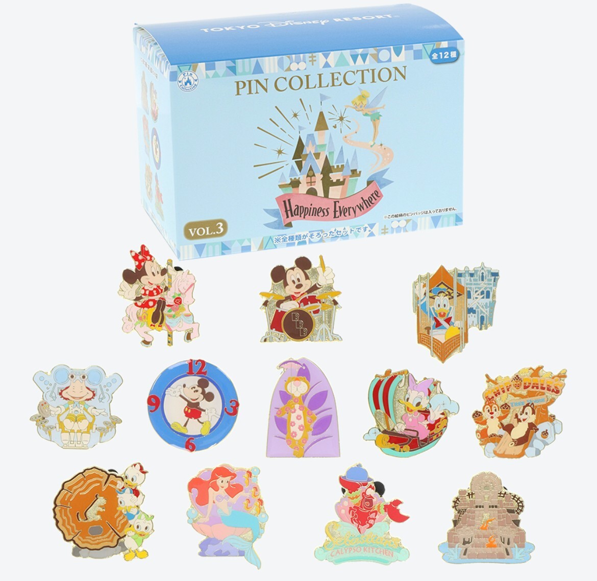 Japan Tokyo Disney Resort Park Motif Pin badge Collection Happiness Everywhere
