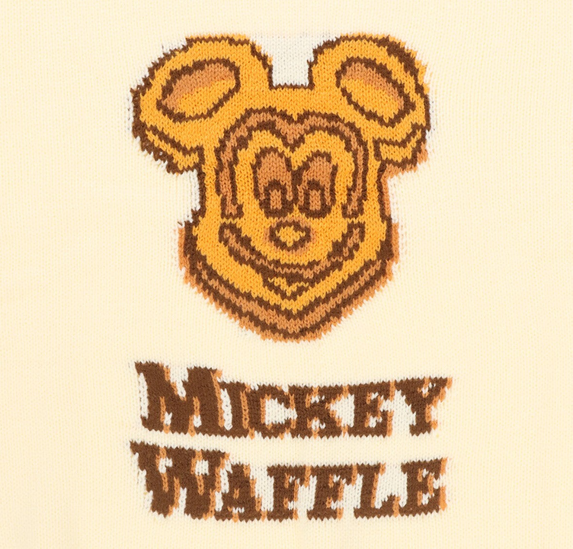 Japan Tokyo Disney Resort Mickey Waffle Sweater Long sleeve Sweets　L size