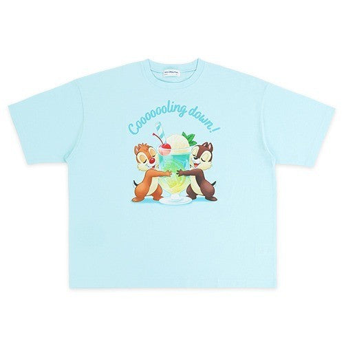 Japan Tokyo Disney Resort Chip and Dale Blue T-shirt Hello Summer
