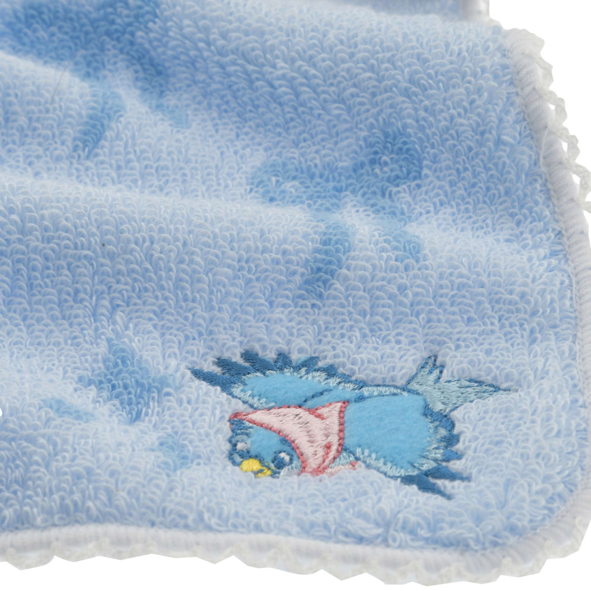 Japan Tokyo Disney Store Blue Bird Mini Towel Cinderella Picot Lace