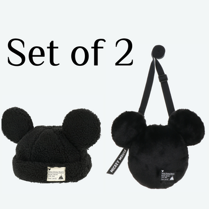 Japan Tokyo Disney Resort Ears & Shoulder Bag Mickey limited Cap Hat Black