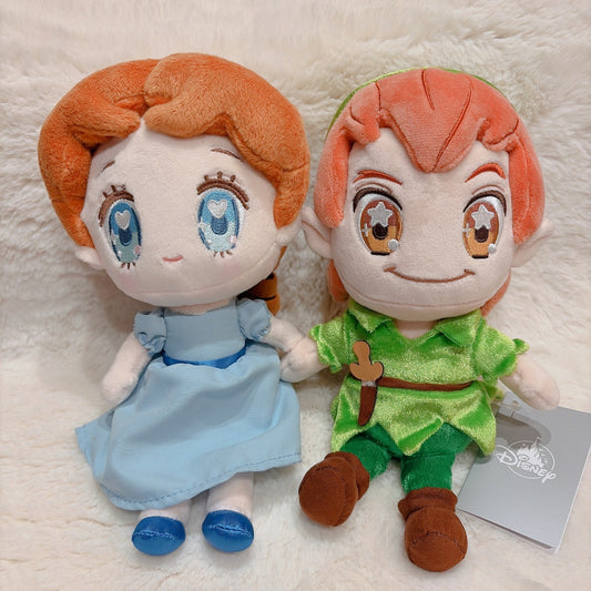 '+Japan Tokyo Disney Store  TINY PRINCESS Peter Pan Wendy Plush Toy Set of 2