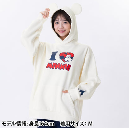 Japan Tokyo Disney Resort Minnie Mouse Hoodie Long sleeve White 2025