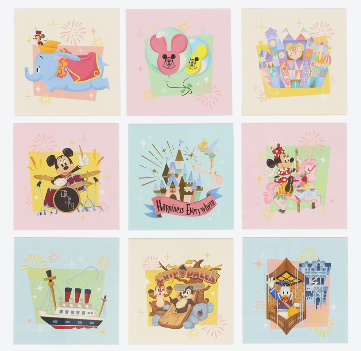 Japan Tokyo Disney Resort Park Motif Mickey Mini notepad small world set of 9